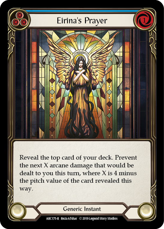 Eirina's Prayer (Blue) [ARC175-R] (Arcane Rising)  1st Edition Rainbow Foil | Boutique FDB TCG