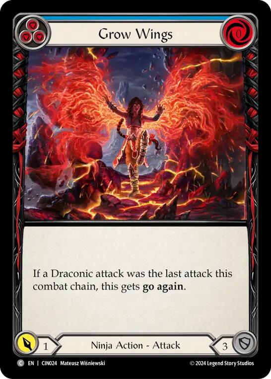 Grow Wings (Blue) [CIN024] (The Hunted Cindra Blitz Deck) | Boutique FDB TCG