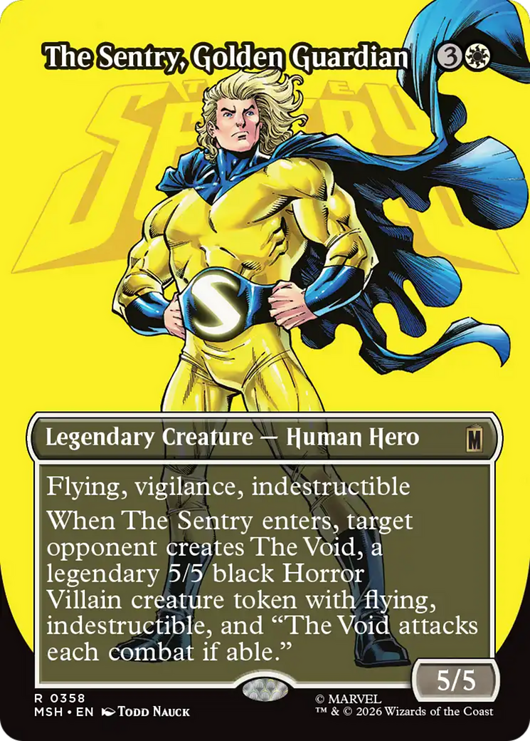The Sentry, Golden Guardian (Borderless) [Marvel Super Heroes] | Boutique FDB TCG