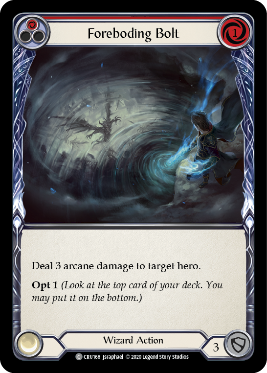 Foreboding Bolt (Red) [CRU168] (Crucible of War)  1st Edition Normal | Boutique FDB TCG
