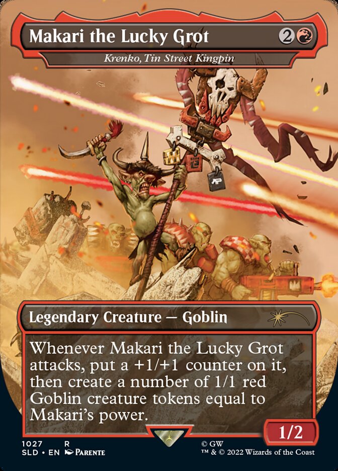 Makari the Lucky Grot - Krenko, Tin Street Kingpin (Borderless) [Secret Lair Drop Series] | Boutique FDB TCG