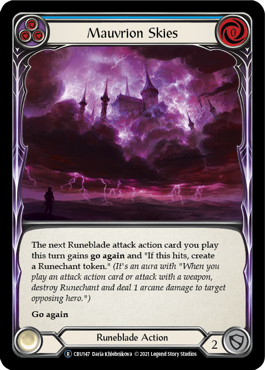 Mauvrion Skies (Blue) [U-CRU147] (Crucible of War Unlimited)  Unlimited Rainbow Foil | Boutique FDB TCG