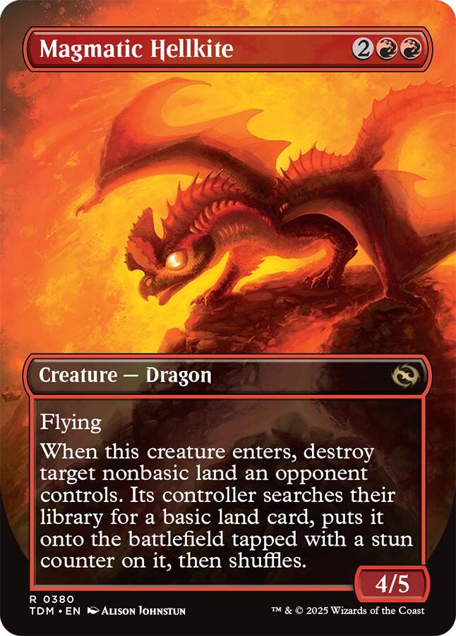 Magmatic Hellkite (Borderless) [Tarkir: Dragonstorm] | Boutique FDB TCG