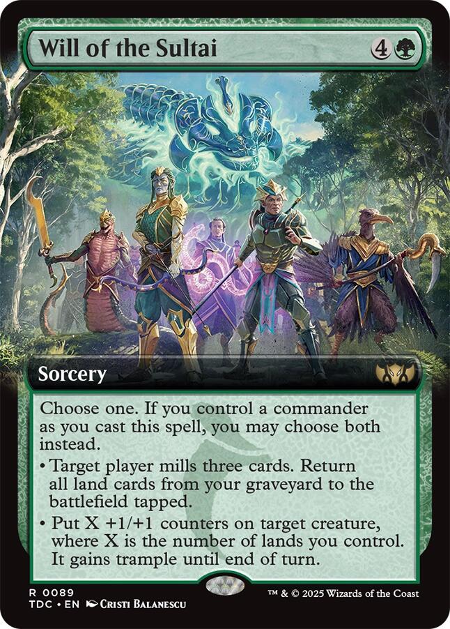Will of the Sultai (Extended Art) [Tarkir: Dragonstorm Commander] | Boutique FDB TCG