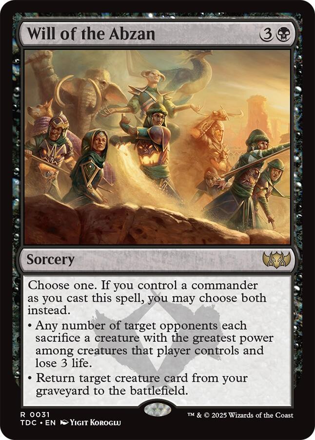 Will of the Abzan [Tarkir: Dragonstorm Commander] | Boutique FDB TCG