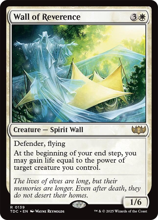 Wall of Reverence [Tarkir: Dragonstorm Commander] | Boutique FDB TCG