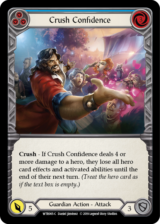 Crush Confidence (Blue) [WTR065-C] (Welcome to Rathe)  Alpha Print Rainbow Foil | Boutique FDB TCG