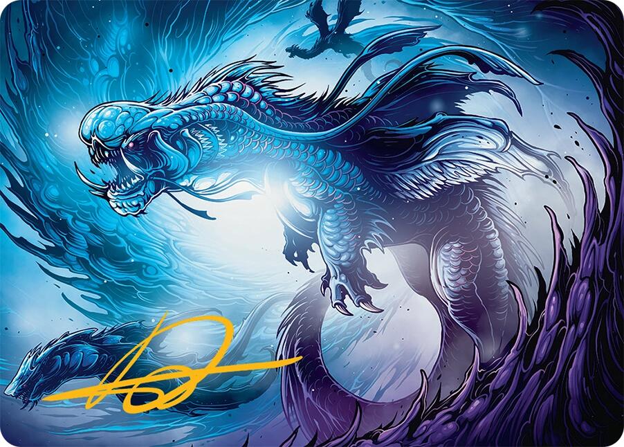 Roiling Dragonstorm Art Card (33/54) (Gold-Stamped Signature) [Tarkir: Dragonstorm Art Series] | Boutique FDB TCG
