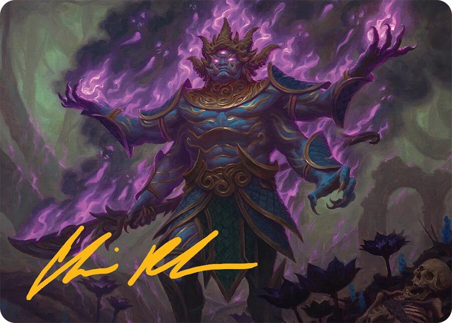 Rot-Curse Rakshasa Art Card (13/54) (Gold-Stamped Signature) [Tarkir: Dragonstorm Art Series] | Boutique FDB TCG