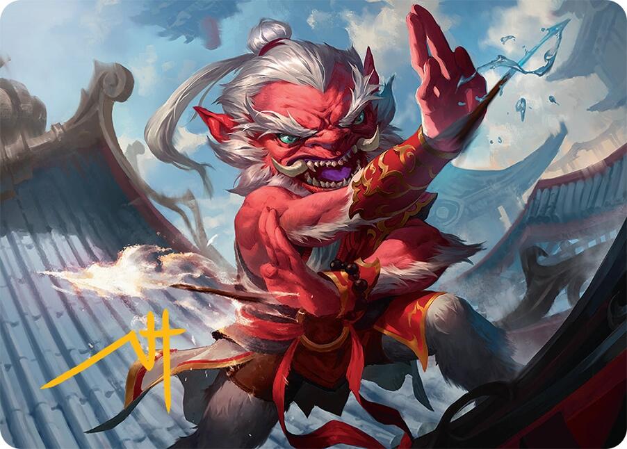 Devoted Duelist Art Card (15/54) (Gold-Stamped Signature) [Tarkir: Dragonstorm Art Series] | Boutique FDB TCG