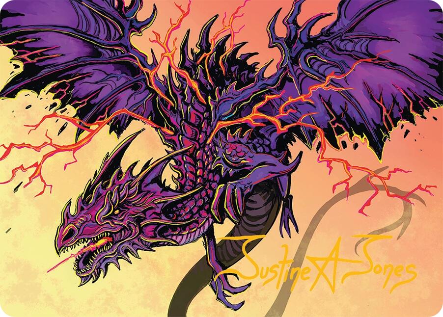 Stormshriek Feral Art Card (35/54) (Gold-Stamped Signature) [Tarkir: Dragonstorm Art Series] | Boutique FDB TCG