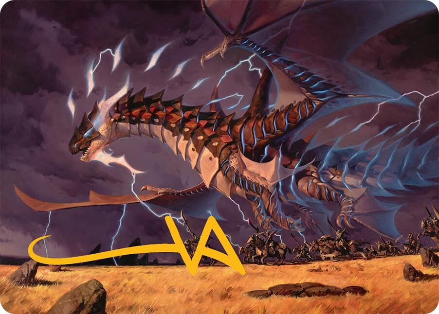 Neriv, Heart of the Storm Art Card (25/54) (Gold-Stamped Signature) [Tarkir: Dragonstorm Art Series] | Boutique FDB TCG