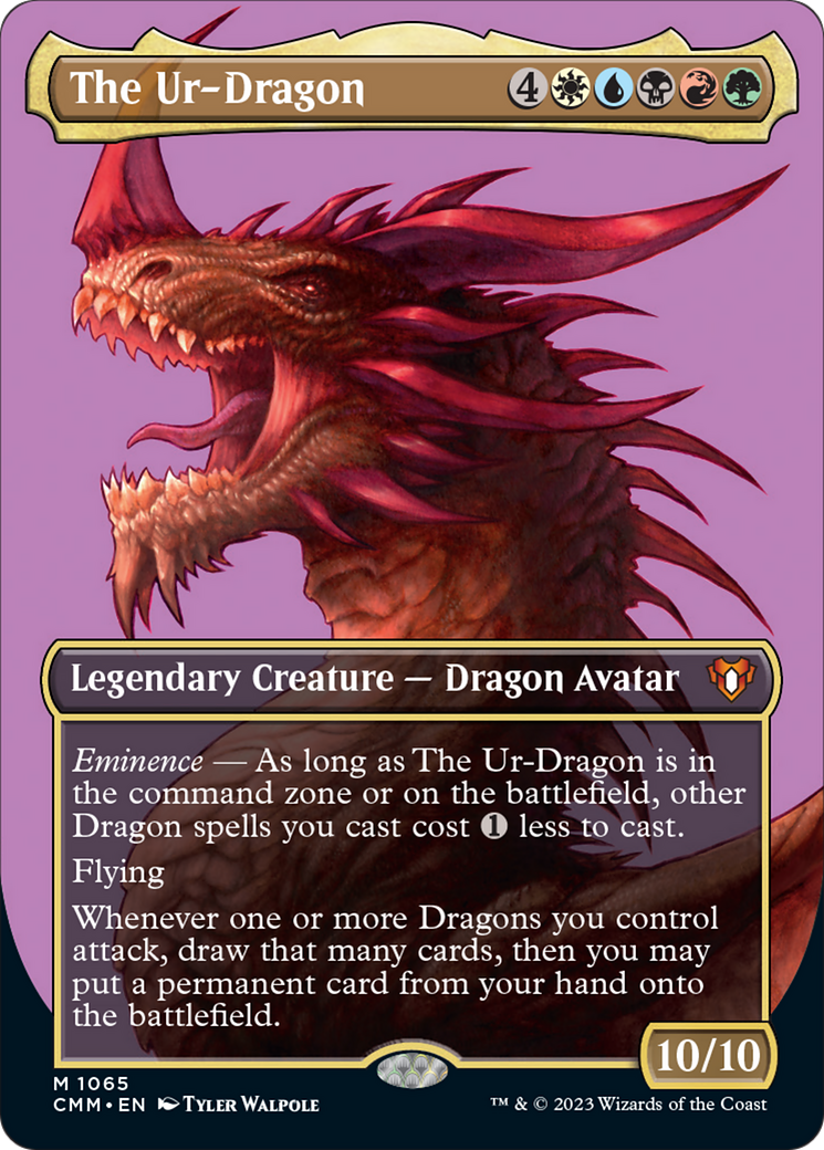 The Ur-Dragon (Borderless Textured Foil Frame Break) [Commander Masters] | Boutique FDB TCG