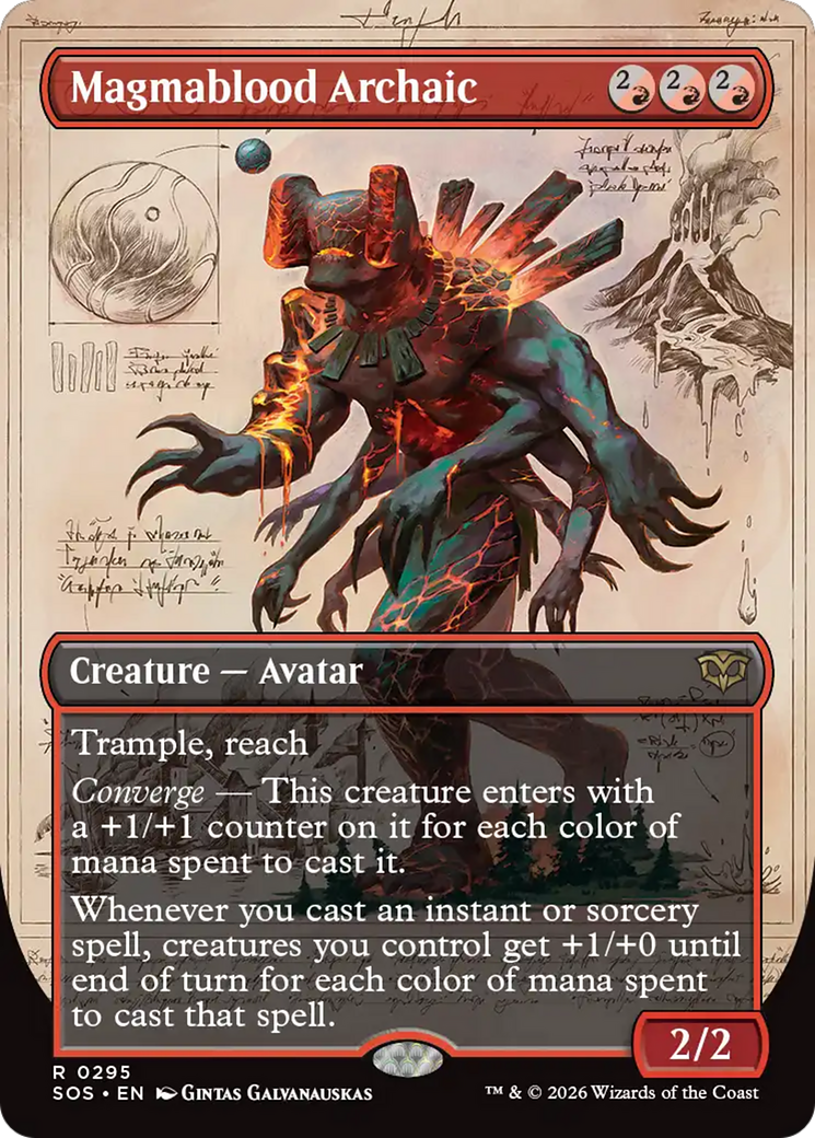 Magmablood Archaic (Borderless) [Secrets of Strixhaven] | Boutique FDB TCG