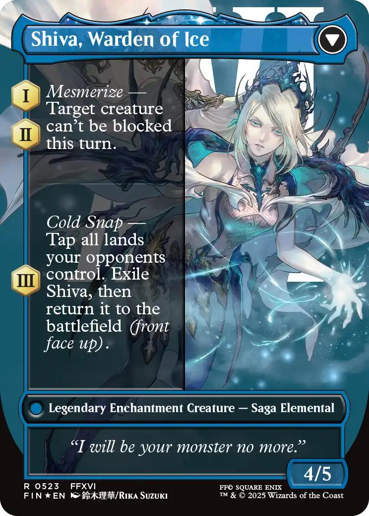 Jill, Shiva's Dominant // Shiva, Warden of Ice (Borderless) (Surge Foil) [FINAL FANTASY] | Boutique FDB TCG
