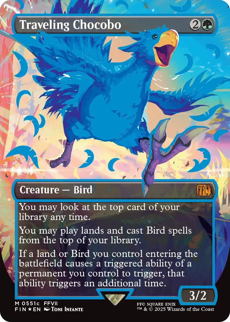 Traveling Chocobo (Borderless) (Neon Ink Blue) [FINAL FANTASY] | Boutique FDB TCG