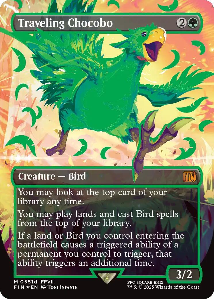 Traveling Chocobo (Borderless) (Neon Ink Green) [FINAL FANTASY] | Boutique FDB TCG