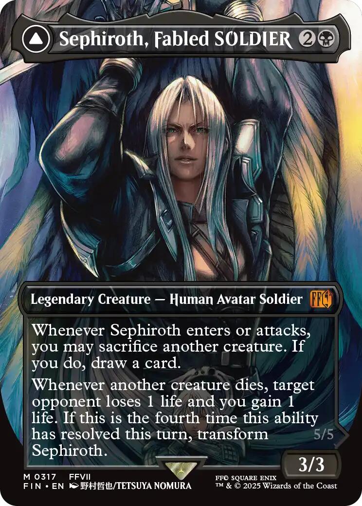 Sephiroth, Fabled SOLDIER // Sephiroth, One-Winged Angel (Borderless) (0317) [FINAL FANTASY] | Boutique FDB TCG