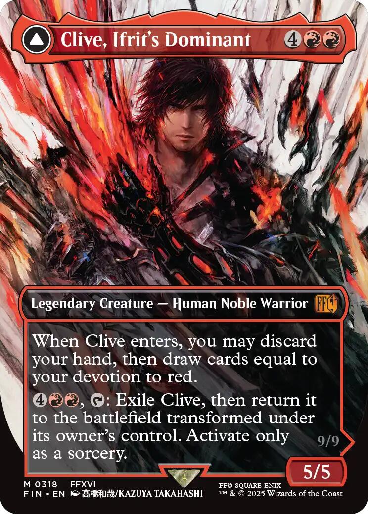 Clive, Ifrit's Dominant // Ifrit, Warden of Inferno (Borderless) (0318) [FINAL FANTASY] | Boutique FDB TCG