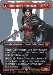 Clive, Ifrit's Dominant // Ifrit, Warden of Inferno (Borderless) (Surge Foil) [FINAL FANTASY] | Boutique FDB TCG