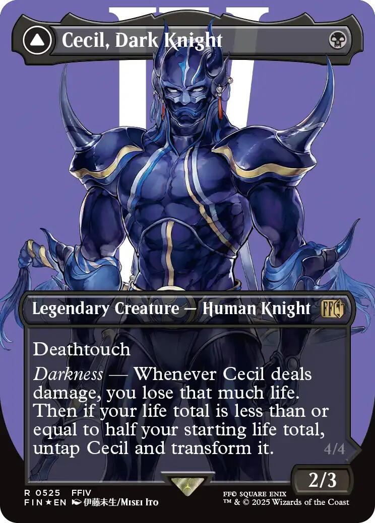 Cecil, Dark Knight // Cecil, Redeemed Paladin (Borderless) (Surge Foil) [FINAL FANTASY] | Boutique FDB TCG