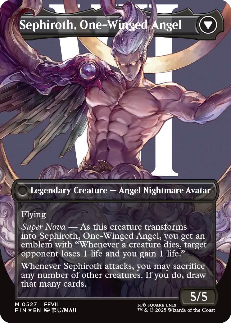 Sephiroth, Fabled SOLDIER // Sephiroth, One-Winged Angel (Borderless) (Surge Foil) [FINAL FANTASY] | Boutique FDB TCG
