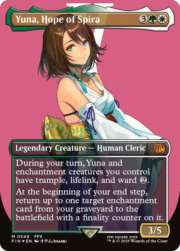 Yuna, Hope of Spira (Borderless) (Surge Foil) [FINAL FANTASY] | Boutique FDB TCG