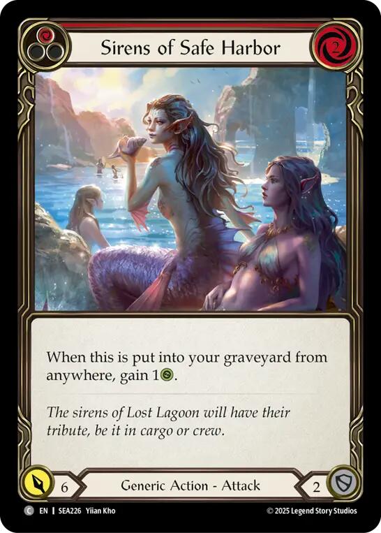 Sirens of Safe Harbor (Red) [SEA226] (High Seas)  Rainbow Foil | Boutique FDB TCG