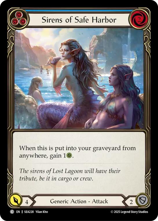 Sirens of Safe Harbor (Blue) [SEA228] (High Seas)  Rainbow Foil | Boutique FDB TCG