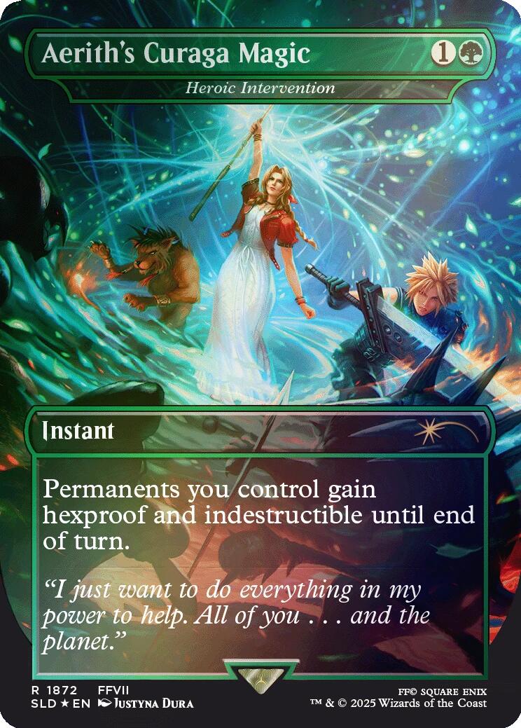 Aerith's Curaga Magic - Heroic Intervention (Rainbow Foil) [Secret Lair Drop Series] | Boutique FDB TCG
