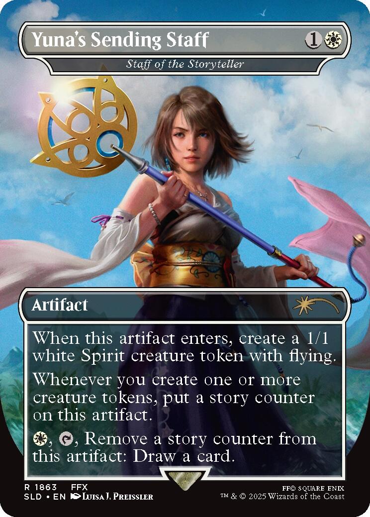Yuna's Sending Staff - Staff of the Storyteller [Secret Lair Drop Series] | Boutique FDB TCG