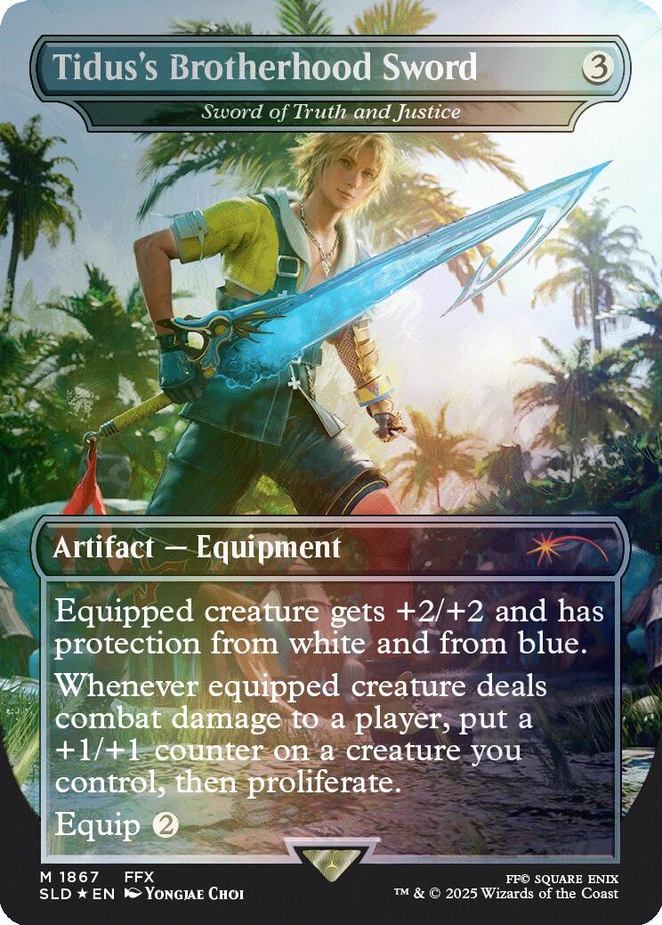 Tidus's Brotherhood Sword - Sword of Truth and Justice (Rainbow Foil) [Secret Lair Drop Series] | Boutique FDB TCG