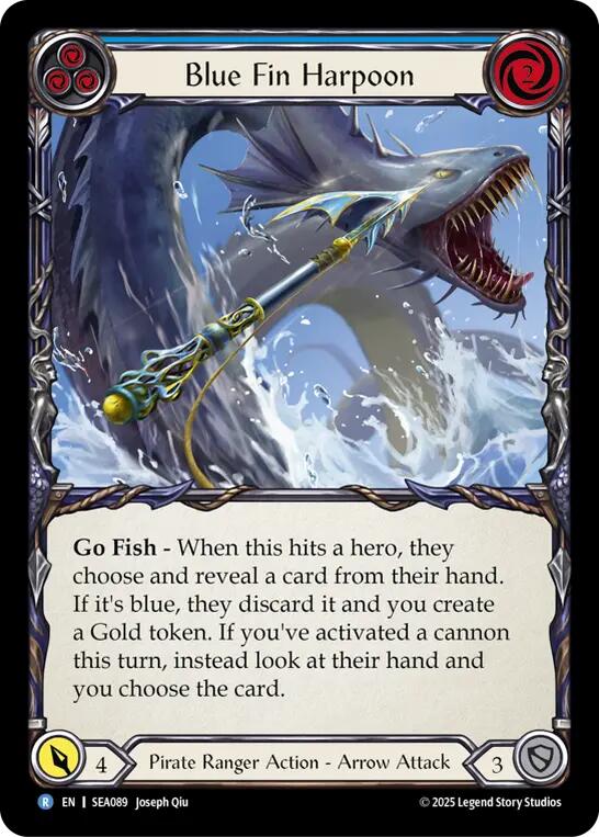 Blue Fin Harpoon [SEA089] (High Seas)  Rainbow Foil | Boutique FDB TCG