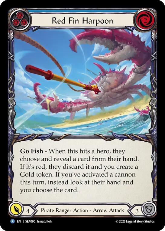 Red Fin Harpoon [SEA090] (High Seas)  Rainbow Foil | Boutique FDB TCG
