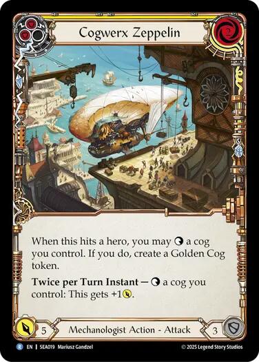 Cogwerx Zeppelin (Yellow) [SEA019] (High Seas)  Rainbow Foil | Boutique FDB TCG