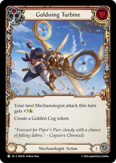 Goldwing Turbine (Red) [SEA036] (High Seas)  Rainbow Foil | Boutique FDB TCG