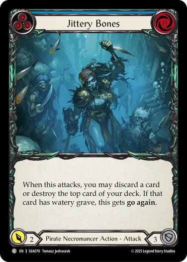 Jittery Bones (Blue) [SEA070] (High Seas)  Rainbow Foil | Boutique FDB TCG