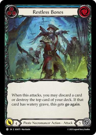 Restless Bones (Blue) [SEA073] (High Seas)  Rainbow Foil | Boutique FDB TCG