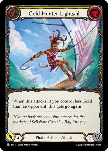 Gold Hunter Lightsail [SEA162] (High Seas)  Rainbow Foil | Boutique FDB TCG
