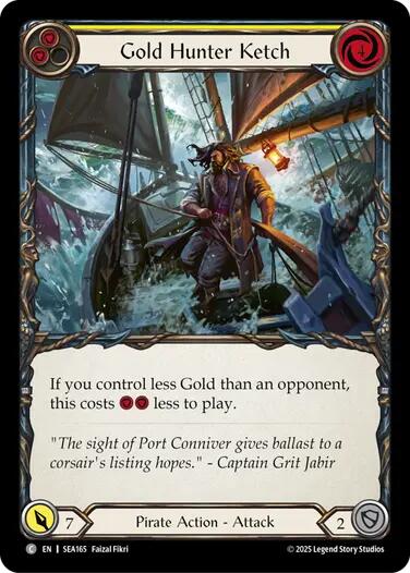 Gold Hunter Ketch [SEA165] (High Seas)  Rainbow Foil | Boutique FDB TCG