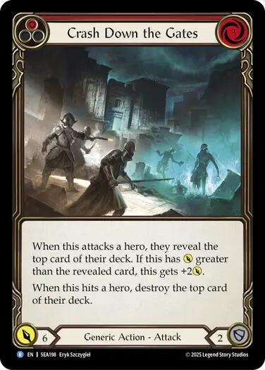 Crash Down the Gates (Red) [SEA198] (High Seas)  Rainbow Foil | Boutique FDB TCG