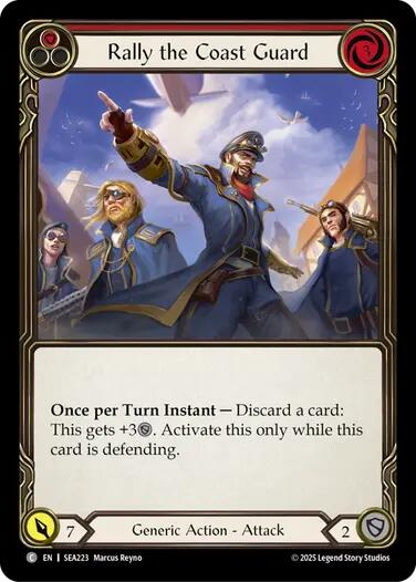 Rally the Coast Guard (Red) [SEA223] (High Seas)  Rainbow Foil | Boutique FDB TCG