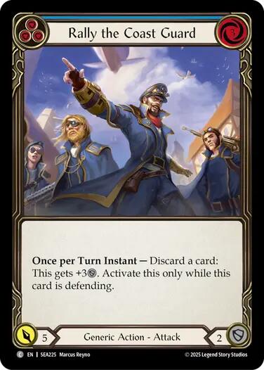 Rally the Coast Guard (Blue) [SEA225] (High Seas)  Rainbow Foil | Boutique FDB TCG