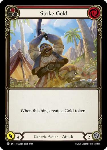 Strike Gold (Red) [SEA229] (High Seas)  Rainbow Foil | Boutique FDB TCG