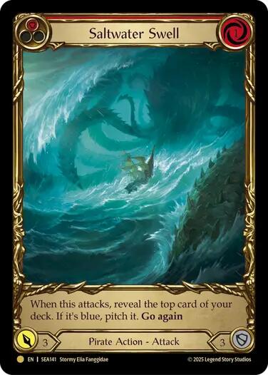 Saltwater Swell (Red) (Treasure) [SEA141] (High Seas)  Cold Foil | Boutique FDB TCG
