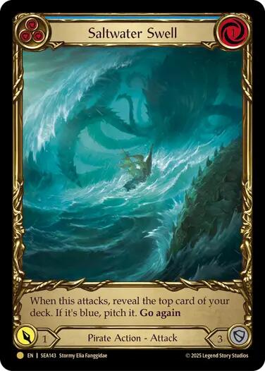 Saltwater Swell (Blue) (Treasure) [SEA143] (High Seas)  Cold Foil | Boutique FDB TCG