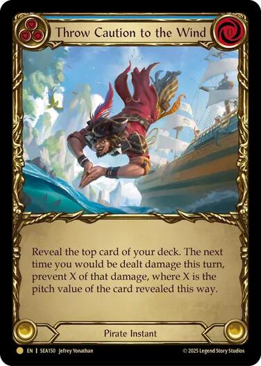 Throw Caution to the Wind (Treasure) [SEA150] (High Seas)  Cold Foil | Boutique FDB TCG