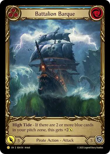 Battalion Barque (Blue) (Treasure) [SEA154] (High Seas)  Cold Foil | Boutique FDB TCG