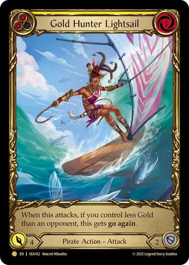 Gold Hunter Lightsail (Treasure) [SEA162] (High Seas)  Cold Foil | Boutique FDB TCG