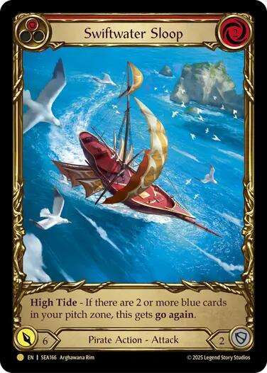 Swiftwater Sloop (Red) (Treasure) [SEA166] (High Seas)  Cold Foil | Boutique FDB TCG